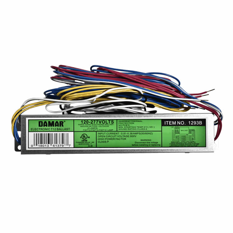 Damar 01293B EL340-120/277HF 3 Lamp F30T12/F34T12/F40T12 Fluorescent Ballast 120-277V