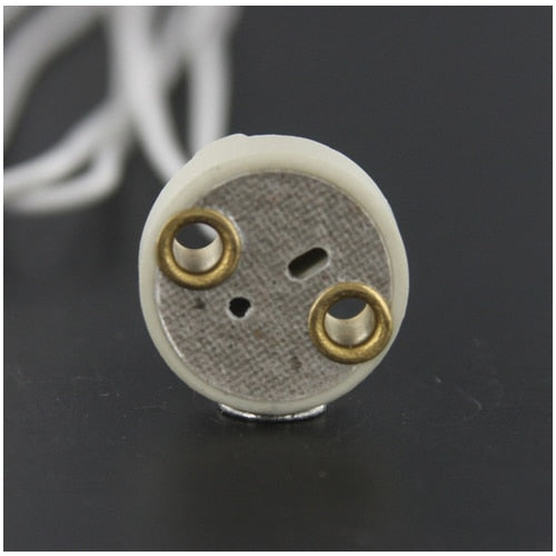 LH0756 G5.3, G6.35 halogen bipin lamp holder/socket with two hole mounting and leads