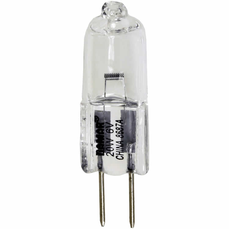 Damar 08687A 20W JC Halogen Bulb G4 Bi-Pin Base 6V