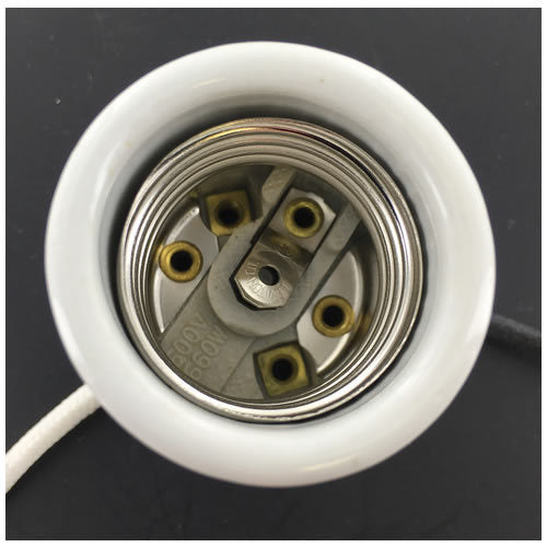 LH0997 4KV pulse rated E26 medium base socket with captive bushings and 9 inch leads