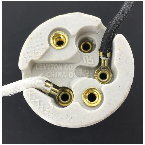 LH0997 4KV pulse rated E26 medium base socket with captive bushings and 9 inch leads