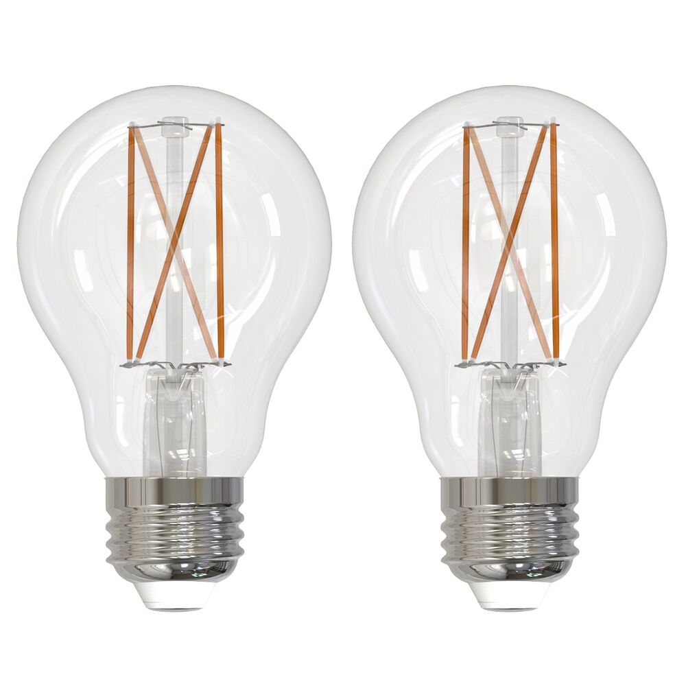 Bulbrite 861423 Bulbrite Pack of (2) 8.5 Watt Dimmable Clear Filament A19 Medium (E26) LED Light Bulb - 800 Lumens, 3000K, and 90 CRI