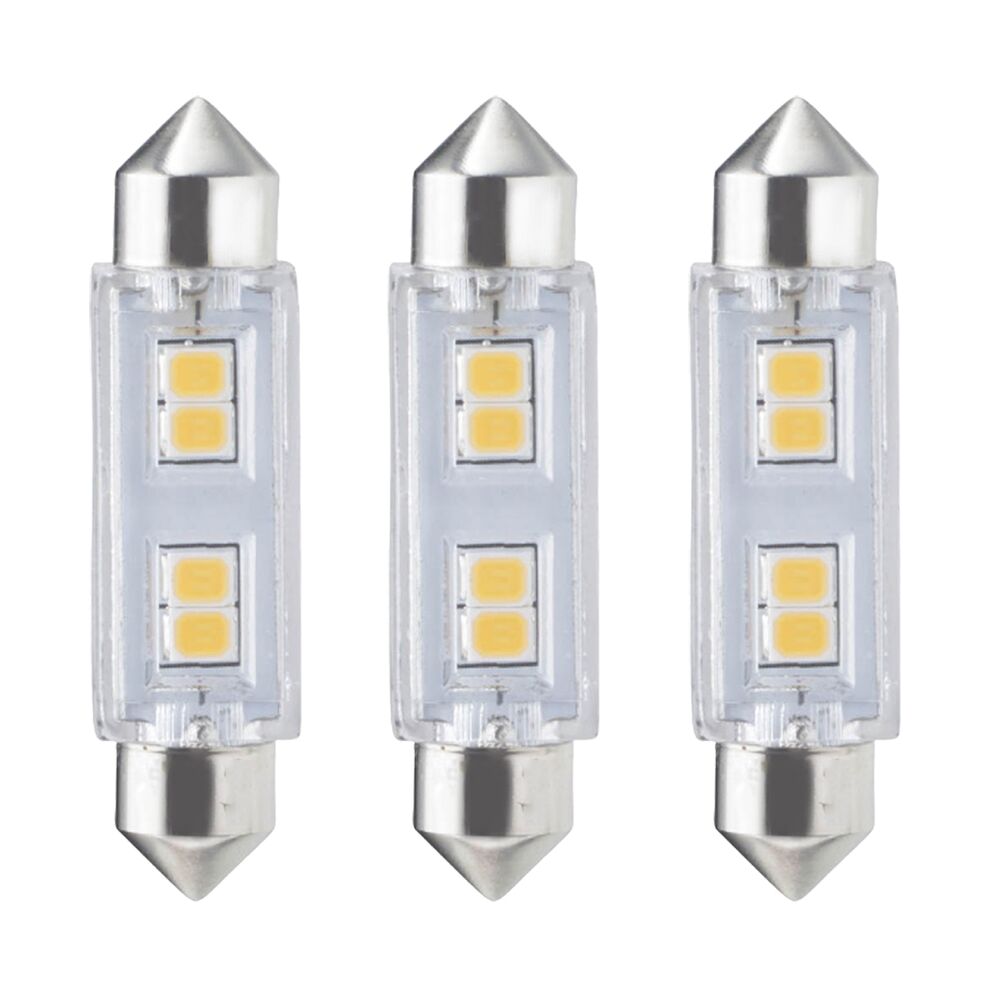 Bulbrite 861532 Bulbrite 0.8 Watt T3 Mini LED Light Bulb, Low Voltage Non-Dimmable Festoon Base, Soft White Light Bulb (Pack of 3)