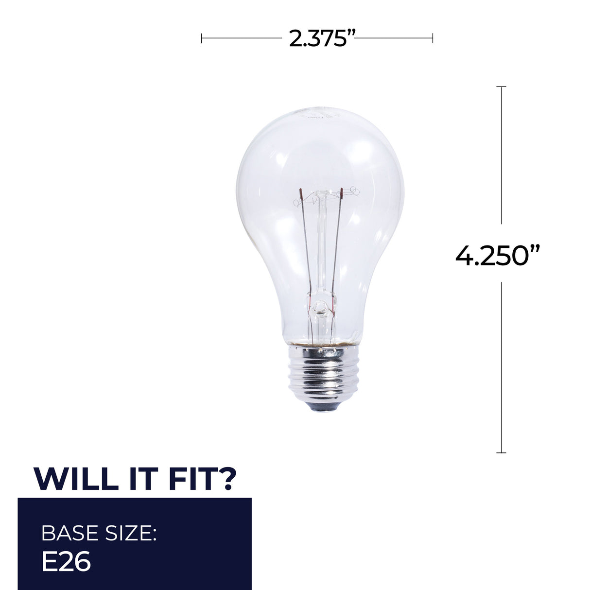 Bulbrite 861944 25W Incandescent A19 Light Bulb 2700K Dimmable E26 110 Lumens 130V 50PK