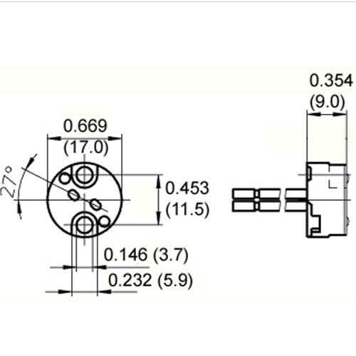LH1010 G4,G5.3,G6.35 base lamp holder with mica front