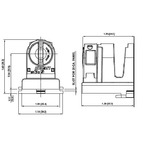 LH1047 T12 / T8 to T5 adapter adjusts for difference in length of T5 lamps