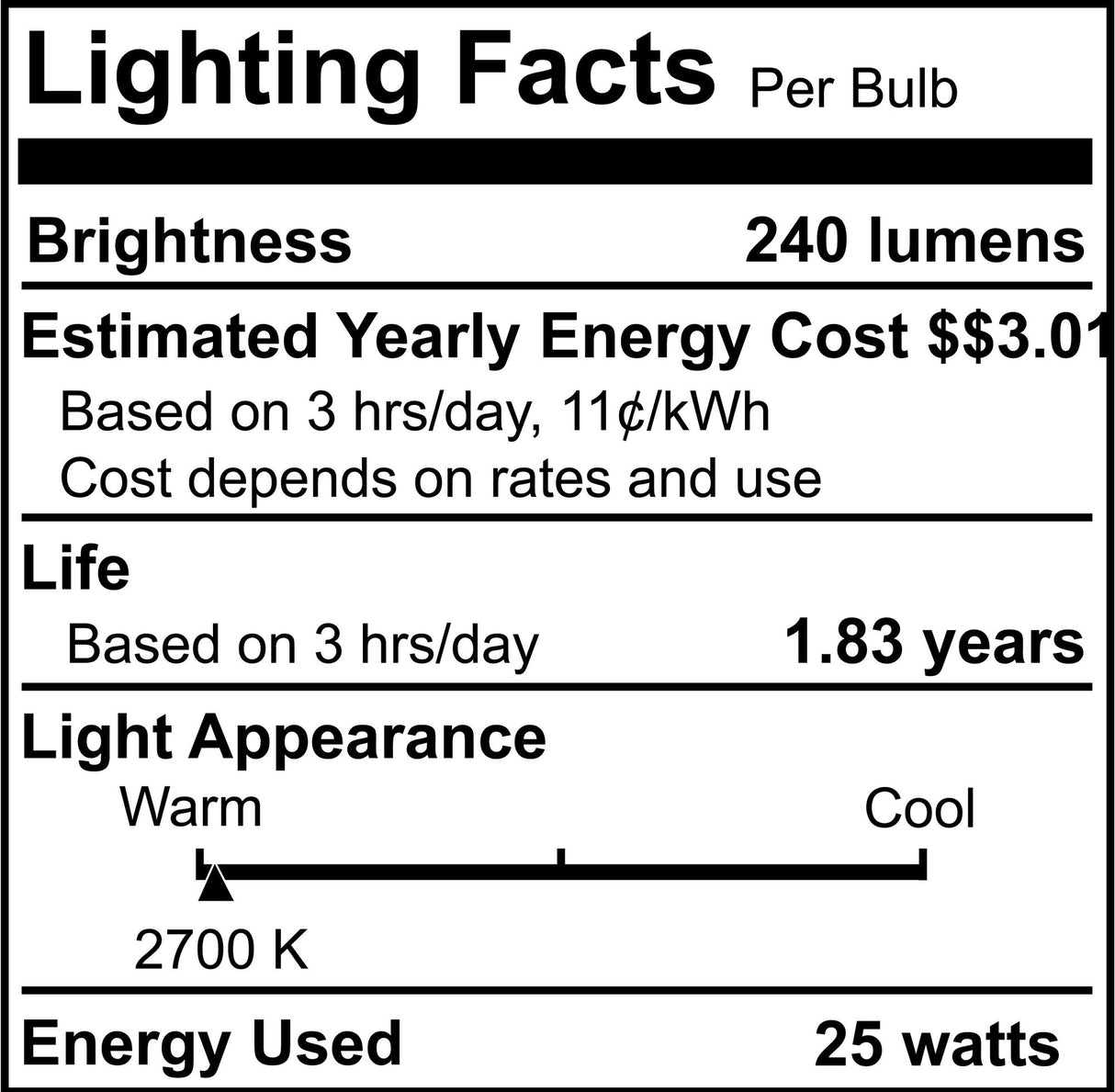 Bulbrite 861946 25W Incandescent A19 Light Bulb 2700K Dimmable E26 240 Lumens 12V 24PK