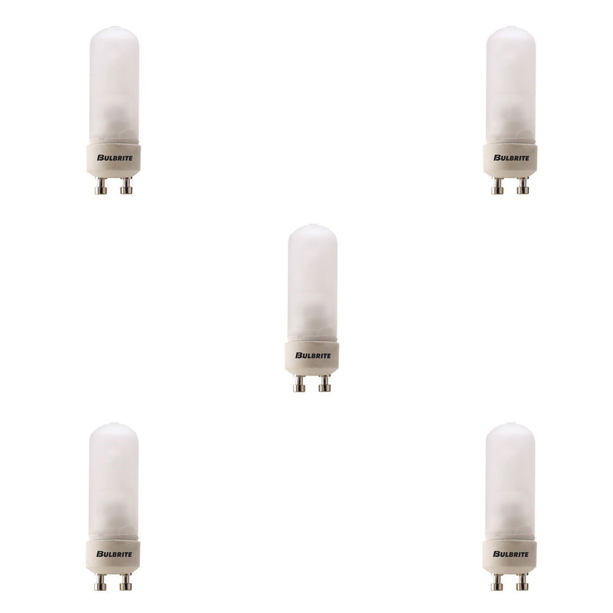 Bulbrite 860644 Bulbrite Halogen Pack of (5) 120-Volt Frosted Double Envelope DJD Type Tubular Light Bulbs with Twist-and-Lock (GU10) Bi-Pin Base, 35-Watt, 2900K (Soft White Light)