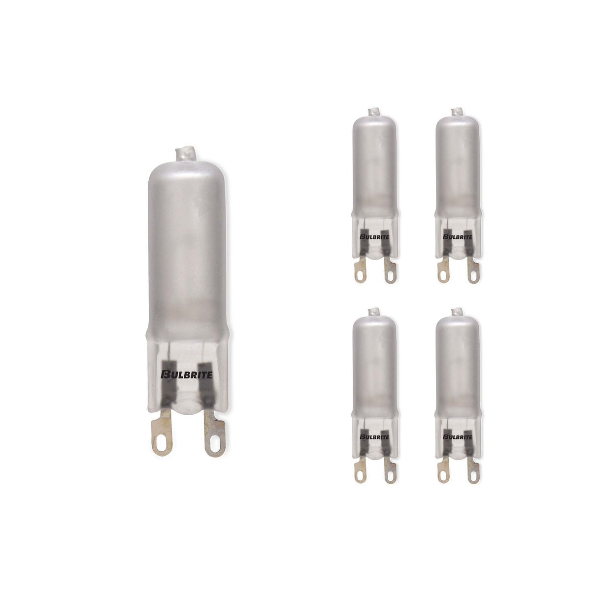Bulbrite 860836 Bulbrite Pack of (5) 60 Watt 120V Dimmable Frost T4 Halogen Mini Light Bulbs with Bi-Pin (G9) Base, 2900K Soft White Light