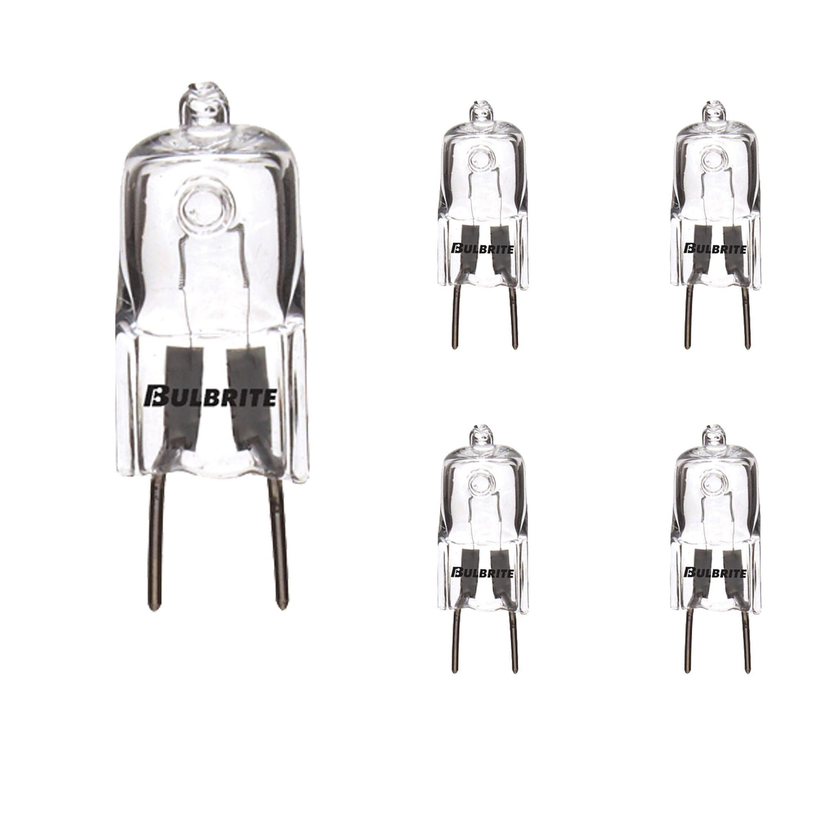 Bulbrite 860840 Bulbrite Pack of (5) 50 Watt Dimmable Clear T4 Bi-Pin (GY8) Halogen Bulb