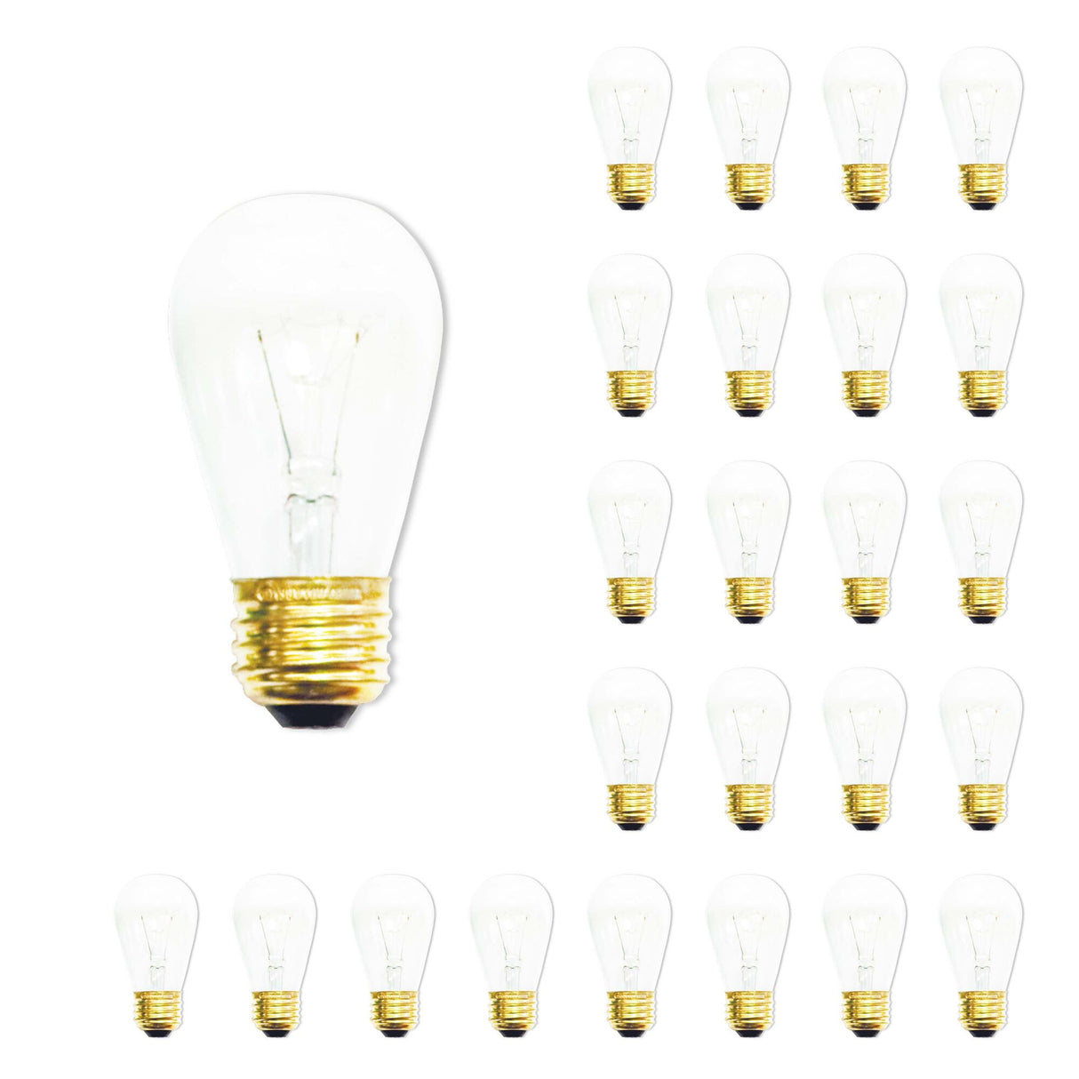 Bulbrite 861015 Bulbrite Pack of (25) 11 Watt Dimmable Clear S14 Medium (E26) Incandescent Bulb