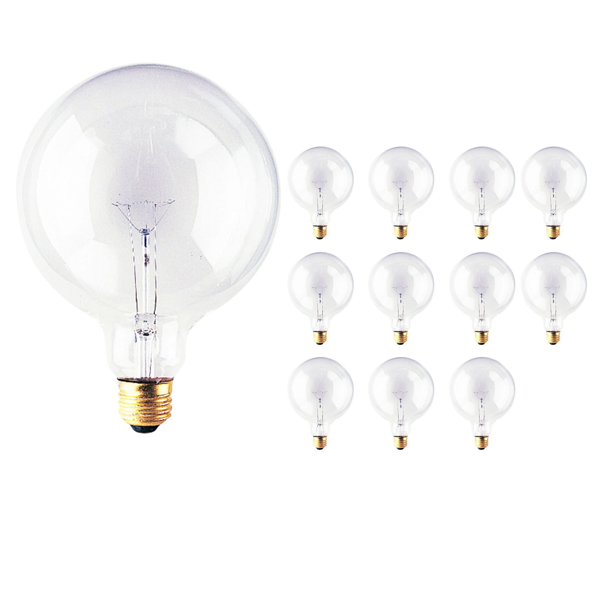 Bulbrite 861055 Bulbrite Incandescent G40 Medium Screw Base (E26) Light Bulb, 100 Watt, Clear 12-pack