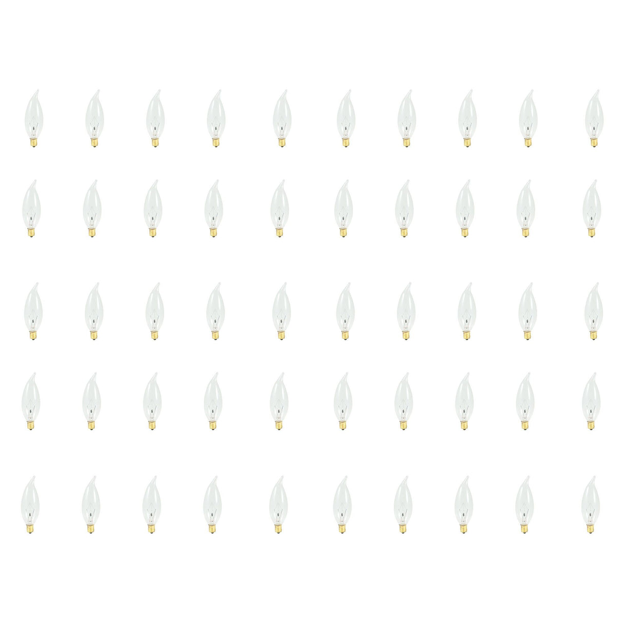 Bulbrite 861060 Bulbrite Incandescent CA10 Candelabra Screw Base (E12) Light Bulb, 40 Watt, Clear, Pack of 50