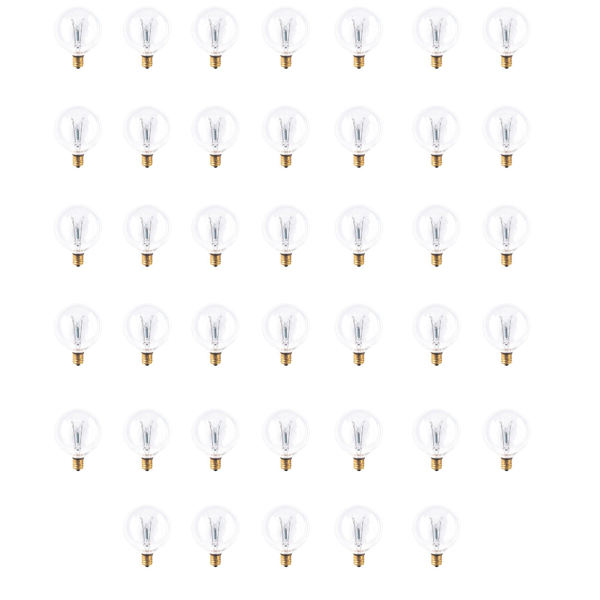 Bulbrite 861216 Bulbrite Incandescent G16.5 Candelabra Screw Base (E12) Light Bulb, 15 Watt, Clear Pack of 40