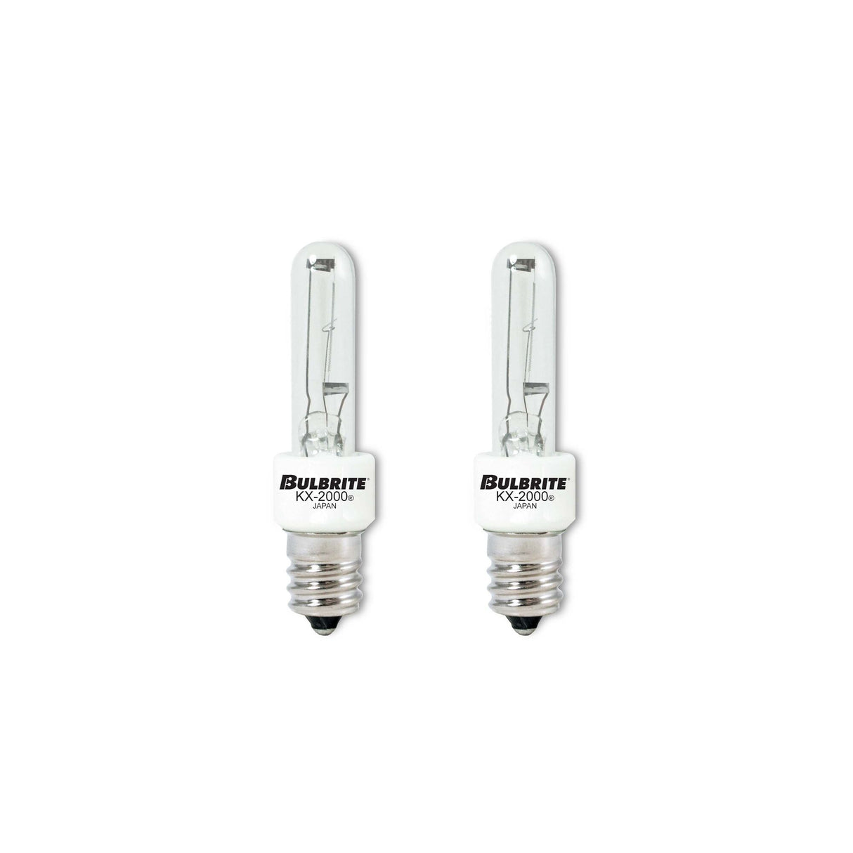 Bulbrite 861342 Bulbrite 20W T3 Bulbs with Candelabra Screw Base (E12) Light Bulb, 2-Pack, Clear, 2700K