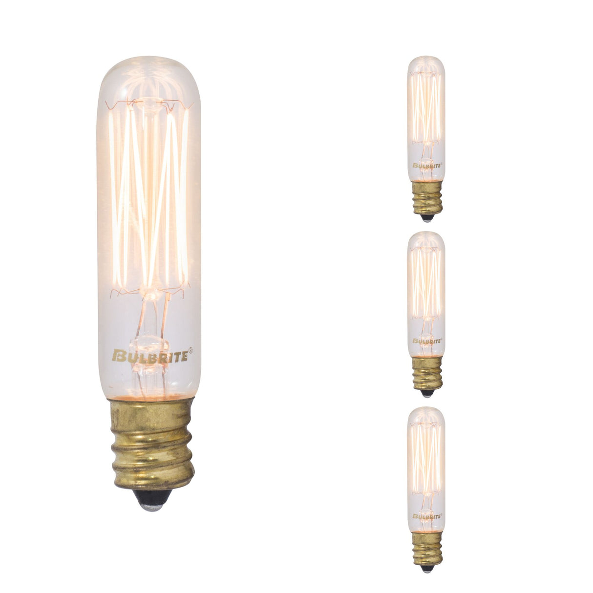 Bulbrite 861372 Bulbrite Pack of (4) 25 Watt Dimmable Antique Nostalgic Thread Filament T6 Candelabra (E12) Incandescent Bulb