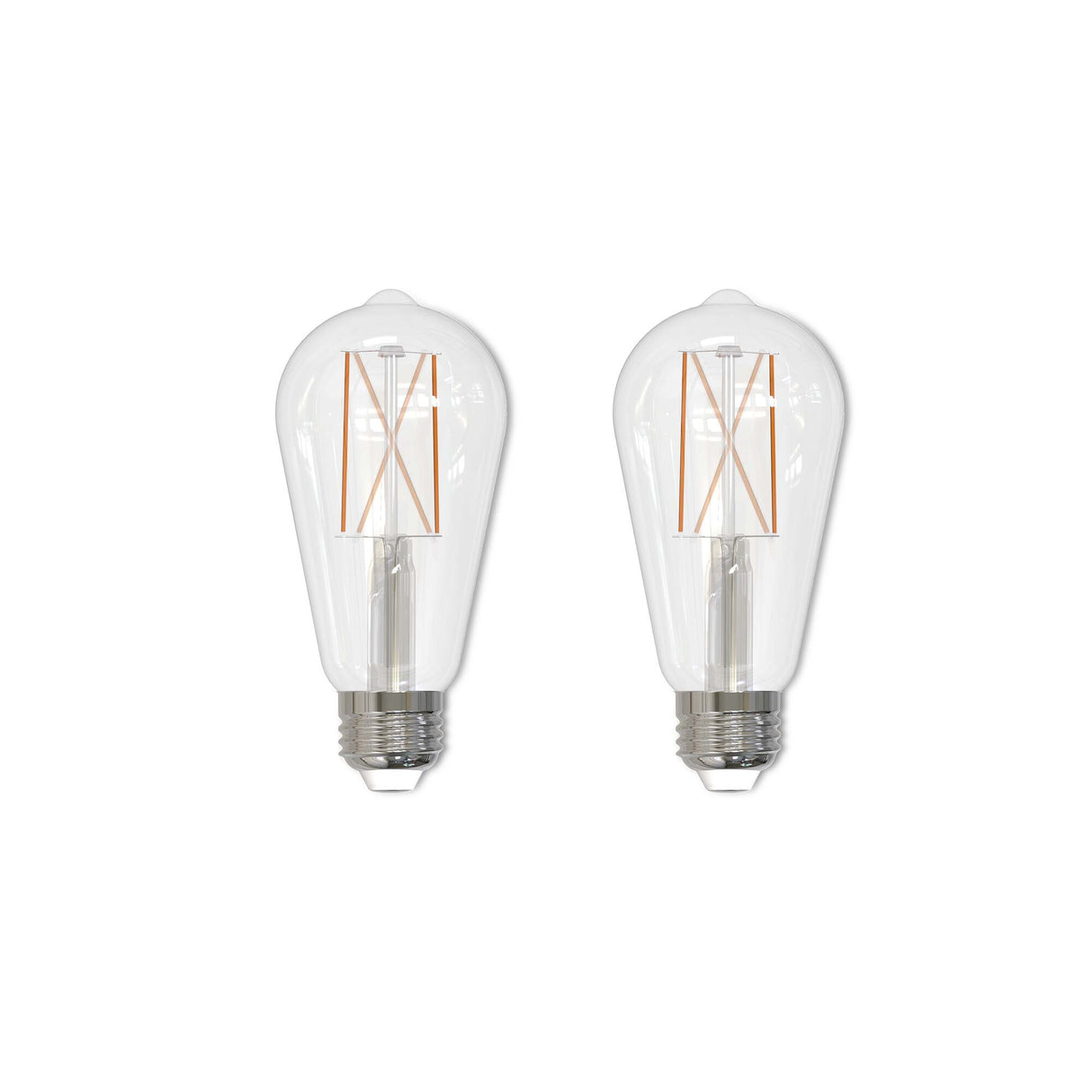 Bulbrite 861424 Bulbrite Pack of (2) 8.5 Watt Dimmable Clear Filament ST18 Medium (E26) LED Bulb - 850 Lumens, 3000K, and 90 CRI