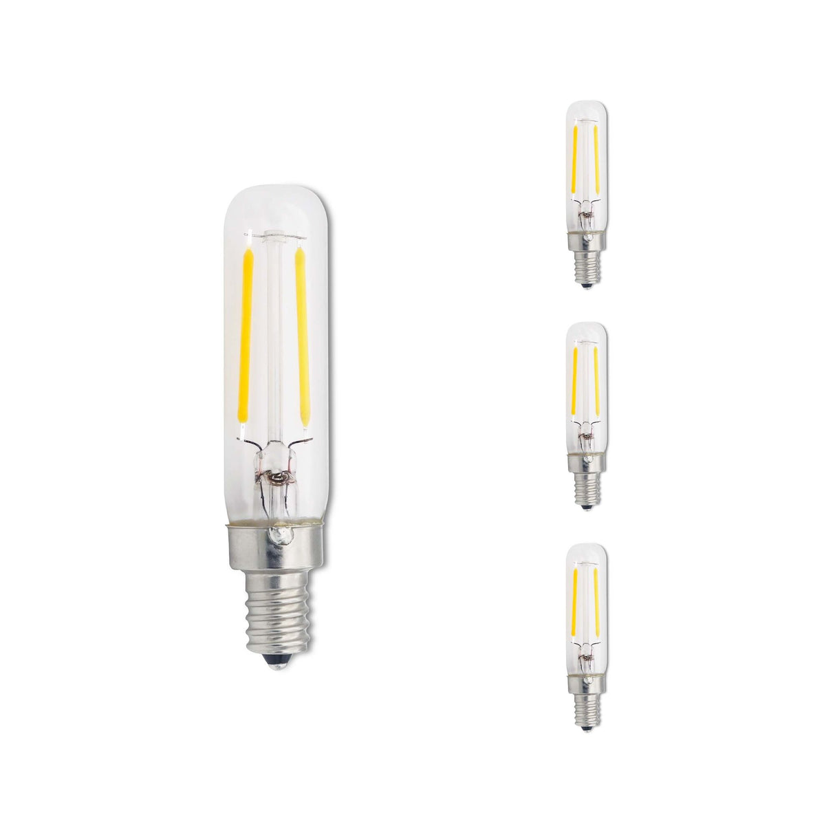 Bulbrite 861574 2.5W LED T6 Light Bulb 2700K Dimmable E12 180 Lumens 120V 4PK