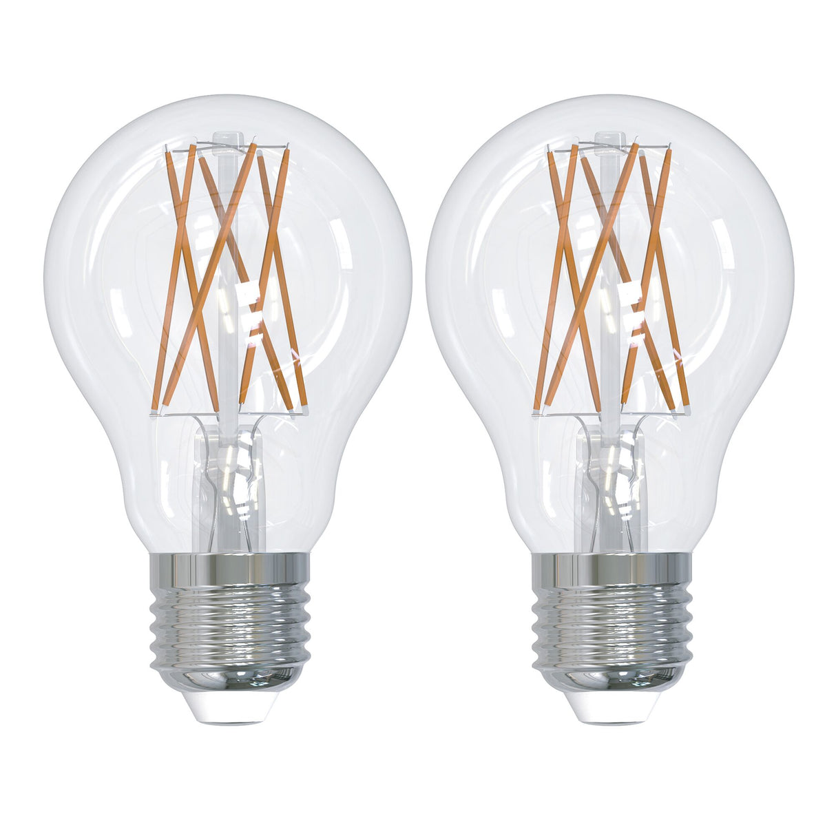 Bulbrite 861578 8.5W LED A19 Light Bulb 2700K Dimmable E26 1100 Lumens 120V 2PK