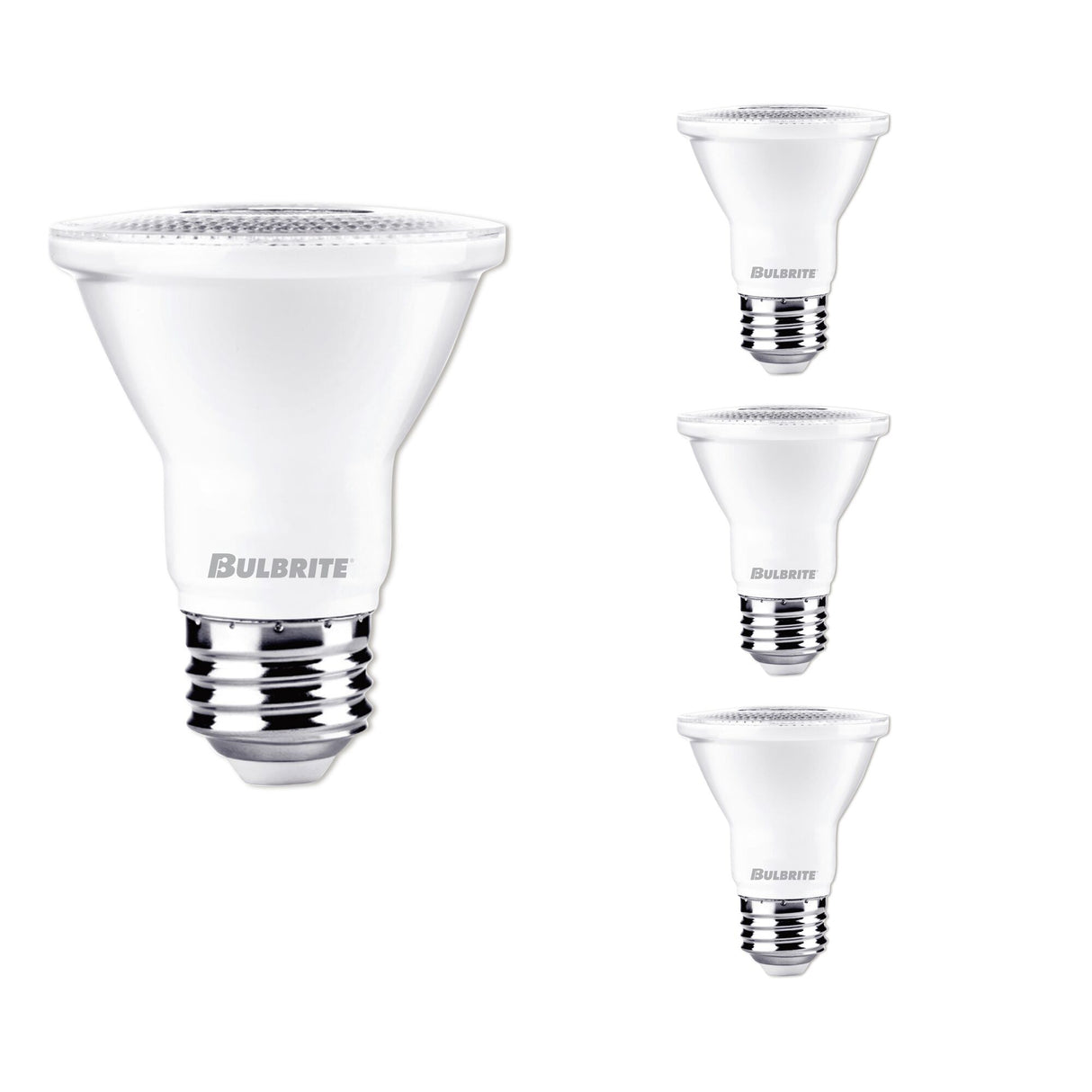 Bulbrite 861714 Bulbrite Pack of (4) 7 Watt Dimmable Flood PAR20 Medium (E26) LED Light Bulb - 3000K (Soft White Light), 500 Lumens