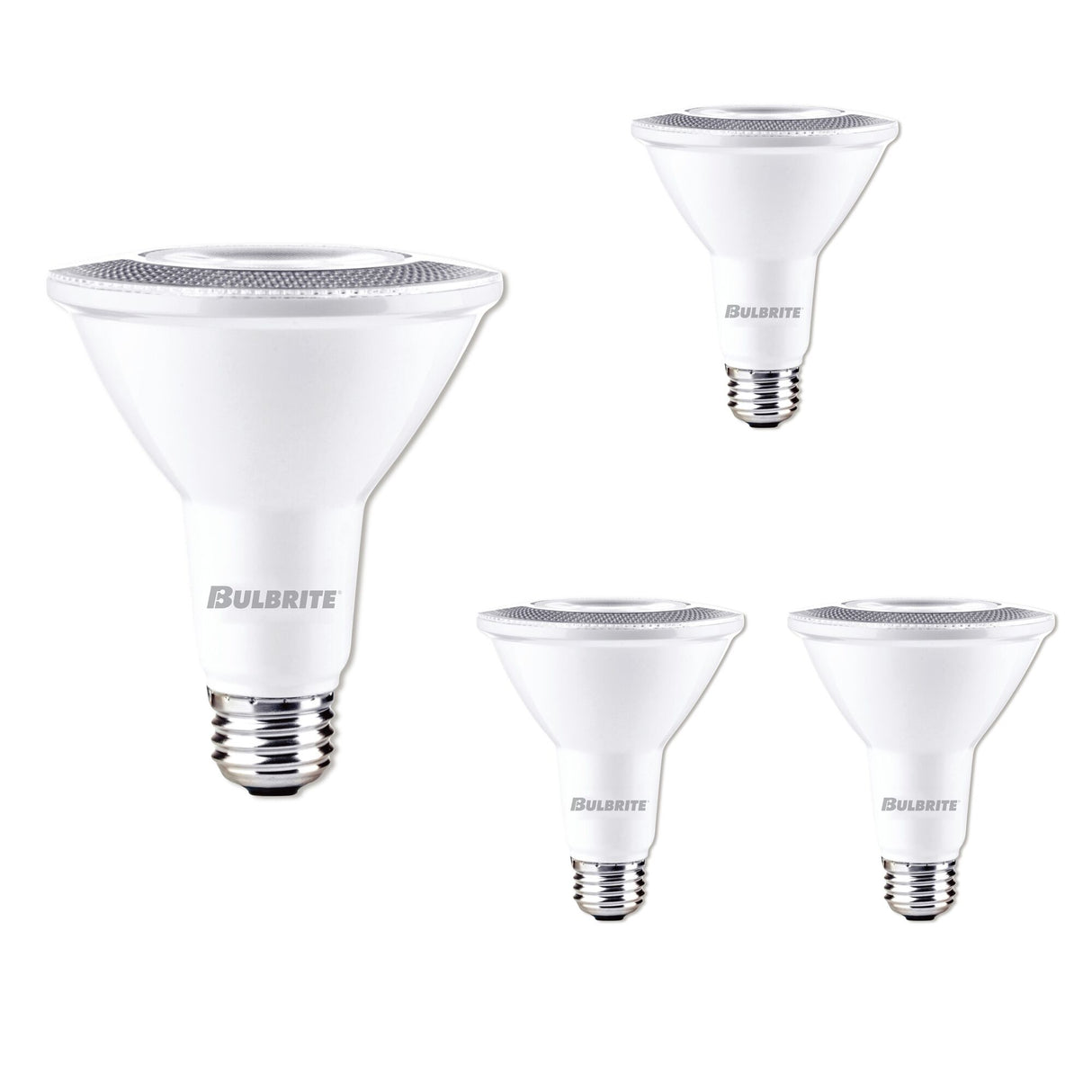 Bulbrite 861734 Bulbrite Pack of (4) 10 Watt Dimmable Flood PAR30 Long Neck Medium (E26) LED Light Bulb - 3000K (Soft White Light), 800 Lumens