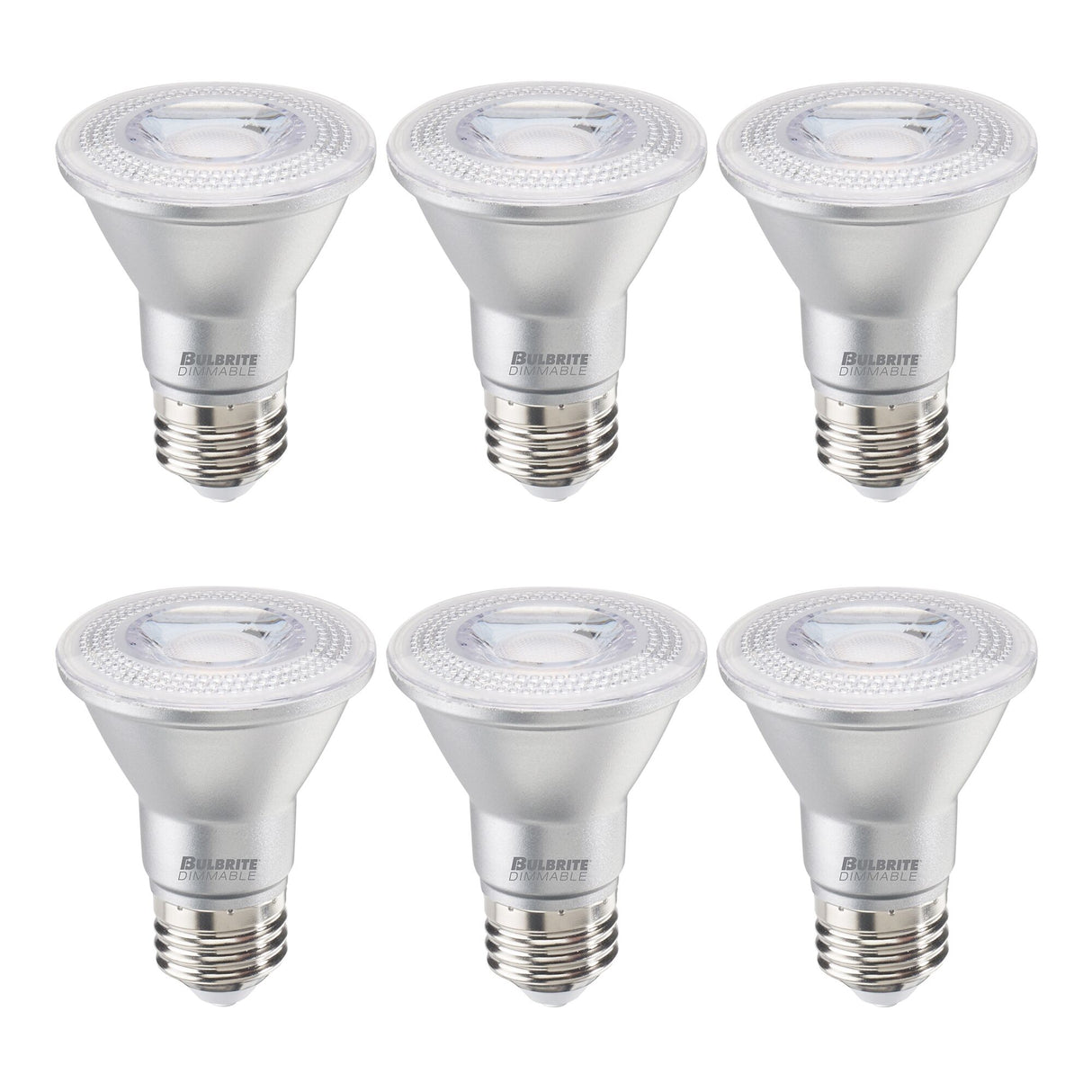 Bulbrite 861760 6.5W LED PAR20 Light Bulb 3000K Dimmable E26 488 Lumens 120V 6PK