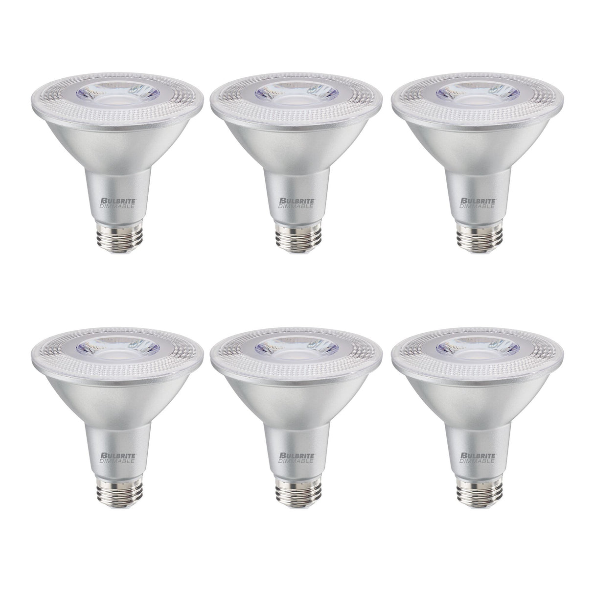 Bulbrite 861784 10W LED PAR30 Light Bulb 3000K Dimmable E26 800 Lumens 120V 6PK