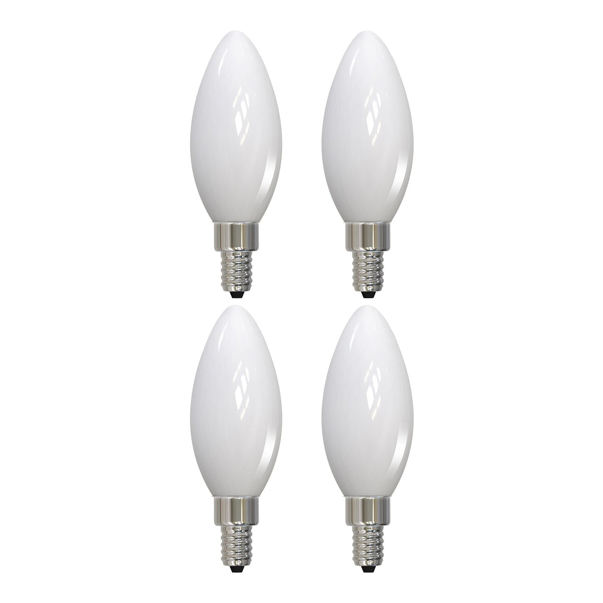 Bulbrite 861926 5W LED B11 Light Bulb 3000K Dimmable E12 500 Lumens 120V 4PK