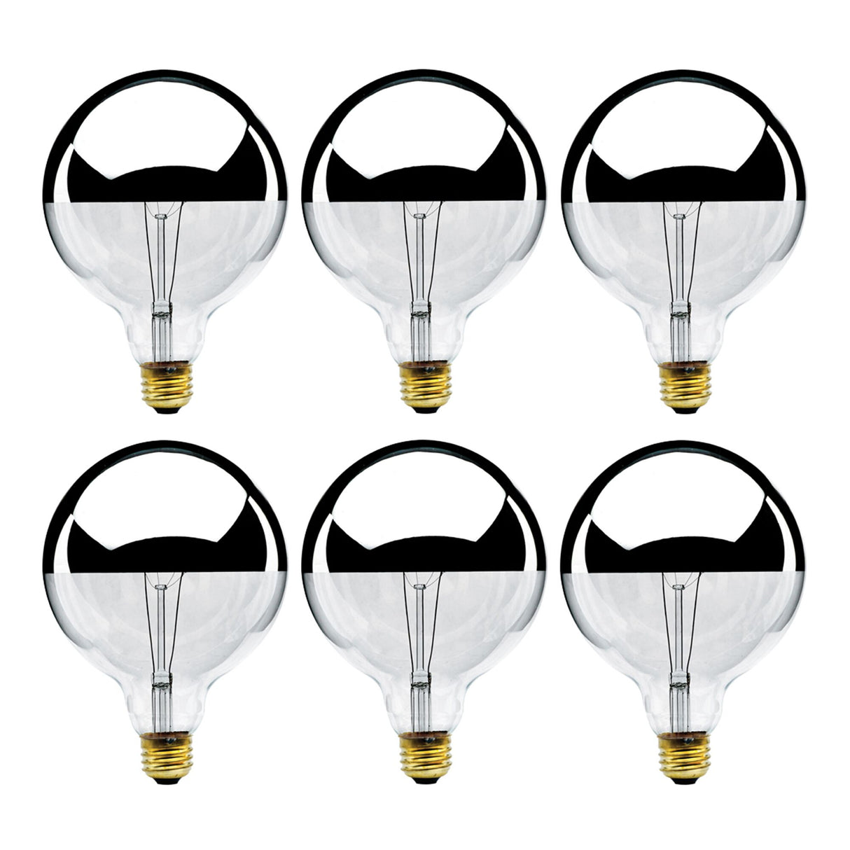 Bulbrite 862026 60W Incandescent G40 Light Bulb 2700K Dimmable E26 520 Lumens 120V 6PK