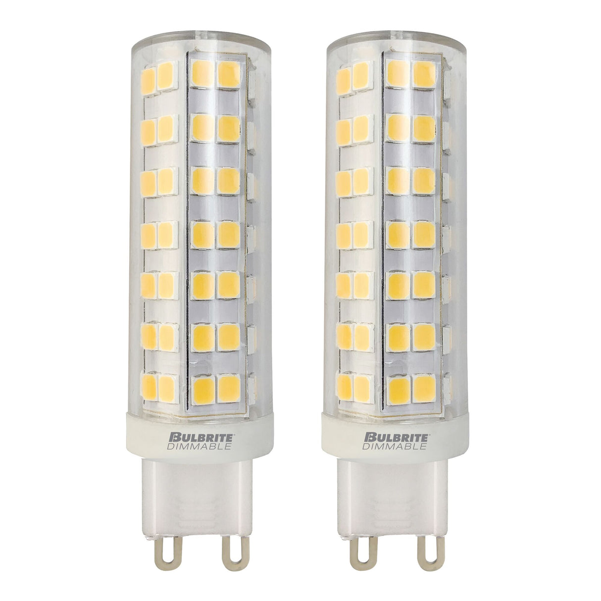 Bulbrite 862644 6.5W LED G9 Light Bulb 2700K Dimmable G9 700 Lumens 120V 2PK