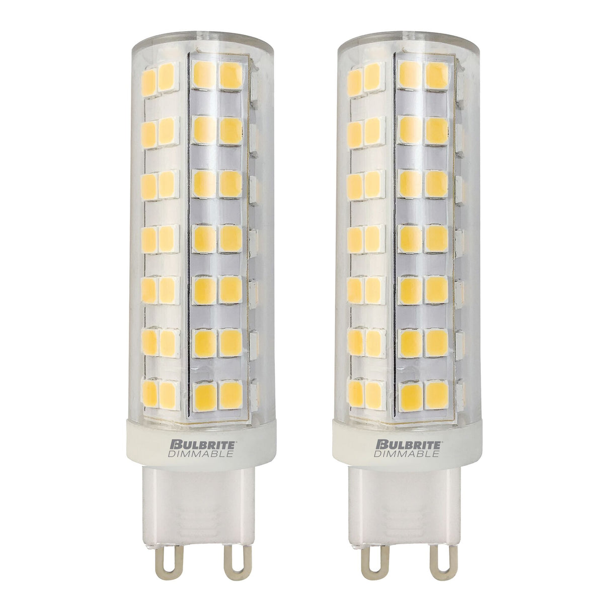 Bulbrite 862645 6.5W LED G9 Light Bulb 3000K Dimmable G9 700 Lumens 120V 2PK