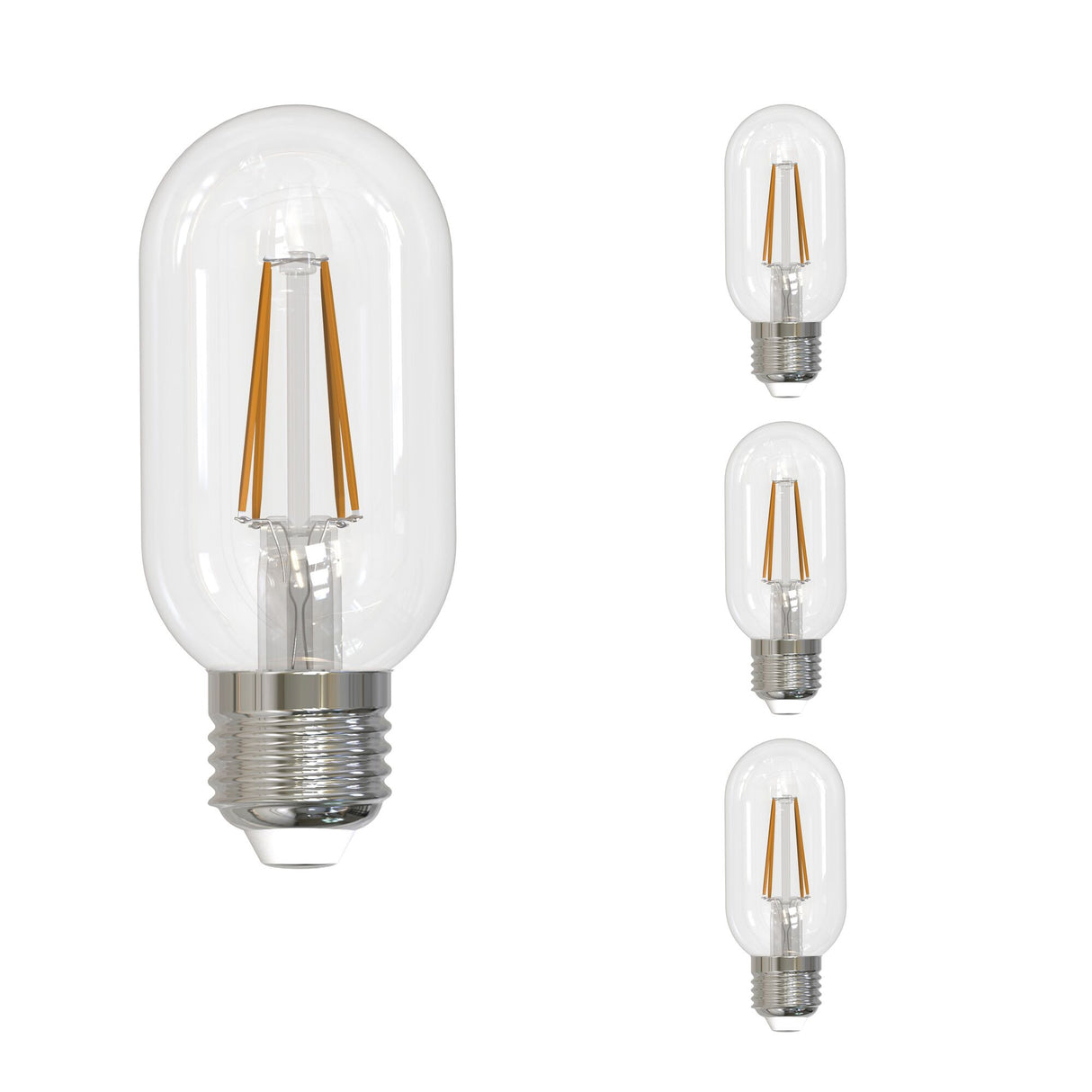 Bulbrite 862702 Bulbrite Pack of (4) 5 Watt Dimmable Clear Filament T14 Medium (E26) LED Light Bulb - 450 Lumens, 2700K