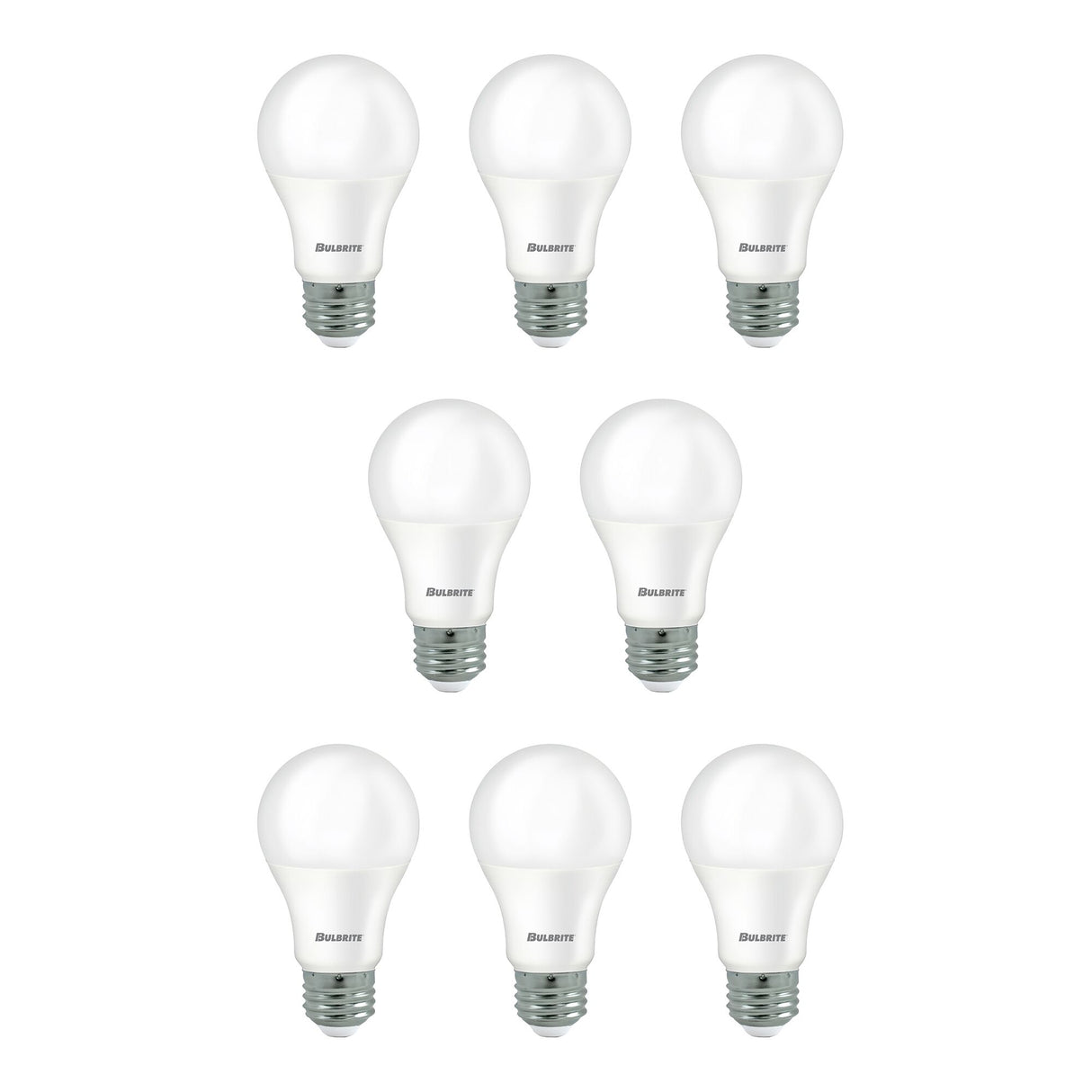 Bulbrite 862715 Bulbrite LED Filament Pack of (8) 9 Watt Non-Dimmable A19 Light Bulbs with Frost Finish and Medium (E26) Base - 4000K (Cool White Light), 750 Lumens