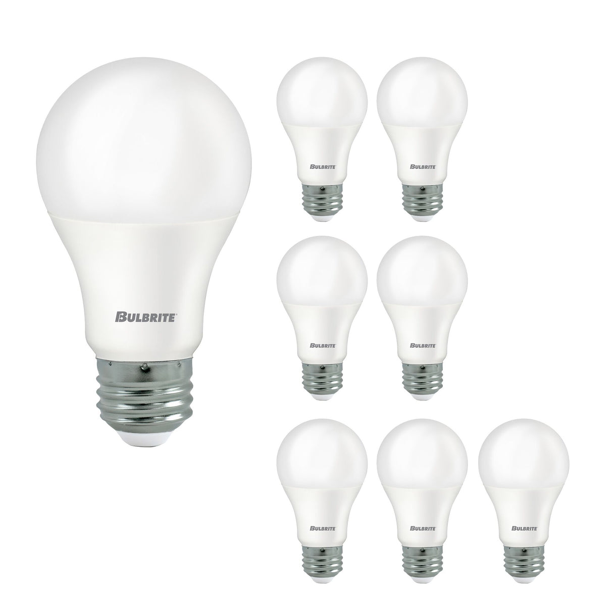 Bulbrite 862716 Bulbrite LED Filament Pack of (8) 9 Watt Non-Dimmable A19 Light Bulbs with Frost Finish and Medium (E26) Base - 5000K (Soft Daylight Light), 750 Lumens