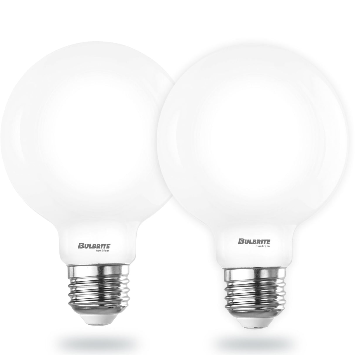 Bulbrite 862888 Bulbrite 9 Watt LED G25 Light Bulbs, Warm Dimming 3000K (Soft White) - 1800K (Candlelight), 800 Lumens, (2 Pack)