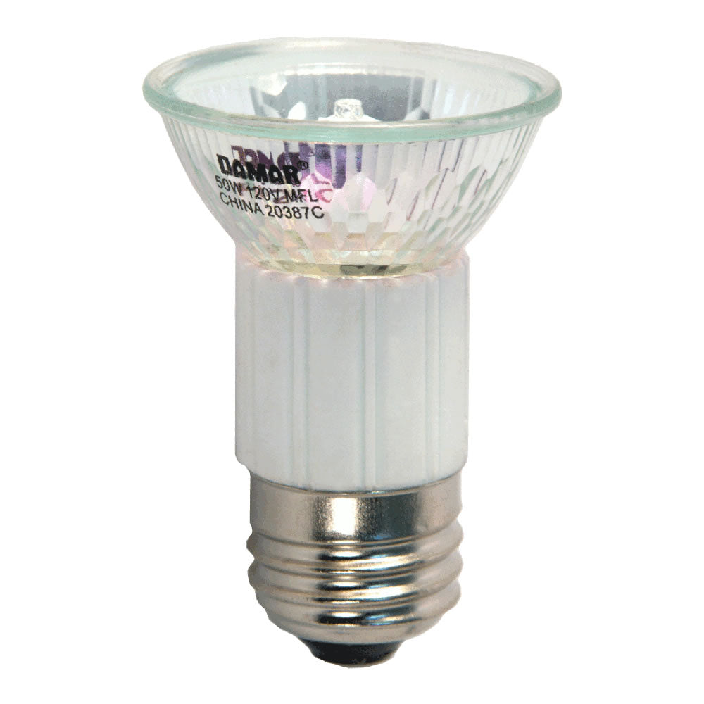 Damar 20387C JDR 50W/MFL/E26/CG/40 50W MR16 Halogen Bulb Flood 40° with Cover Glass E26 Base 120V