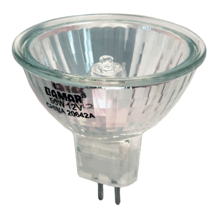 Damar 20642A EXZ/CG 50W MR16 Halogen Bulb Narrow Flood 25° with Cover Glass GU5.3 Base 12V