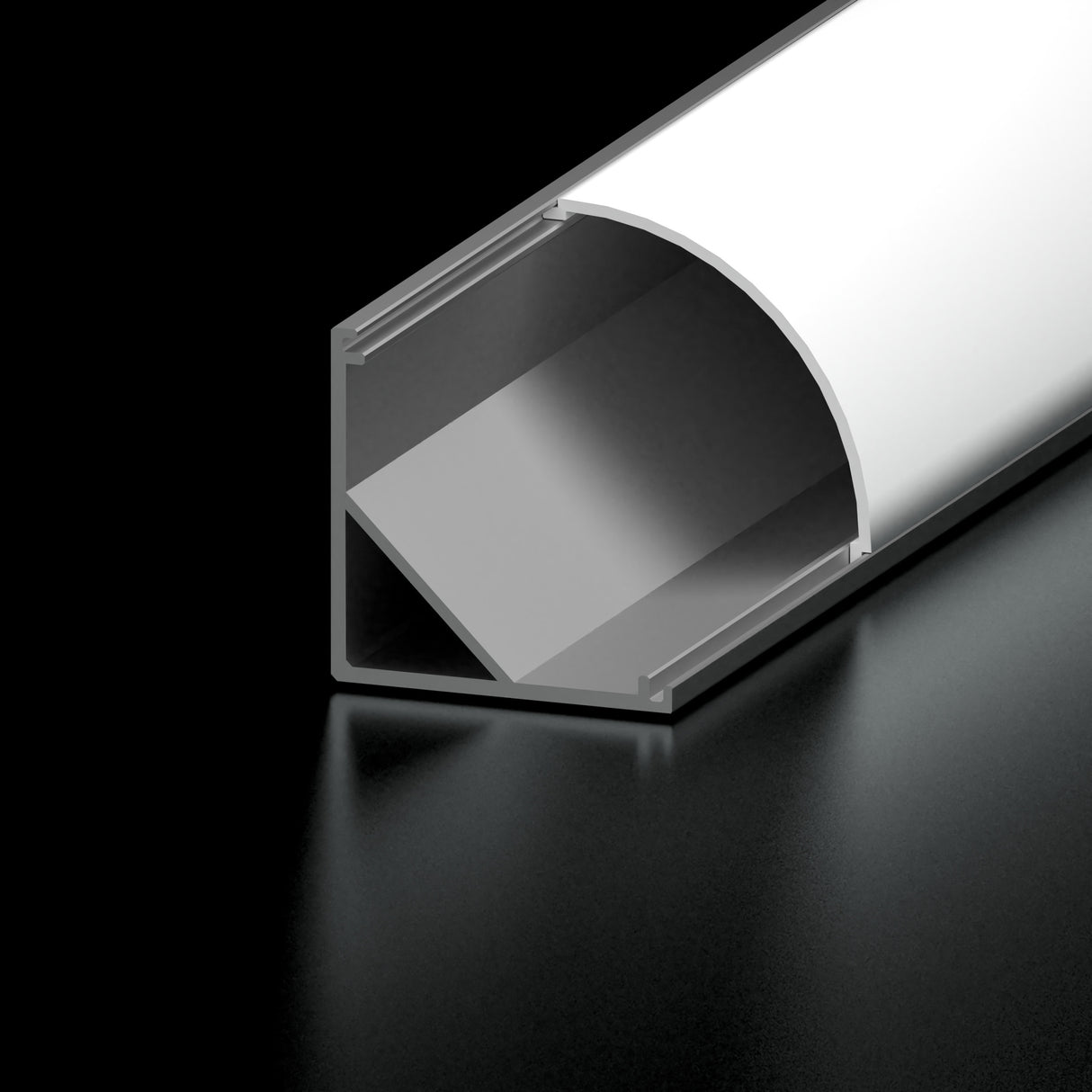 Diode LED DI-CPCHB-RC20-96 96" 20mm Round Corner Channel Bundle for LED Tape Light (Aluminum Finish, Frosted Lens, End Cap Pairs, Mounting Hardware)