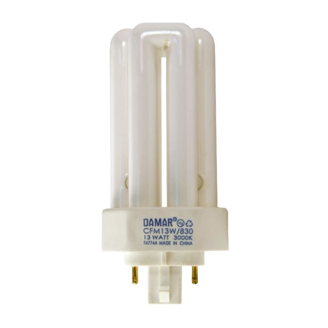 Damar 26773A CFM13W/GX24q-1/827 13W CFL Triple Twin Tube 2700K GX24q-1 4-pin Base