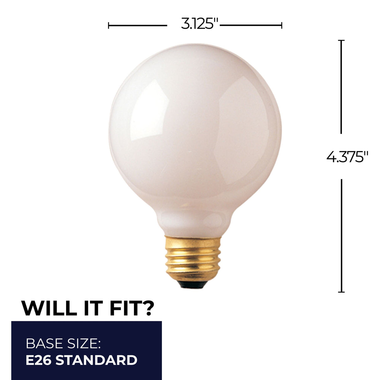 Bulbrite 861030 40W G25 GLOBE WHITE E26 120V-24PK