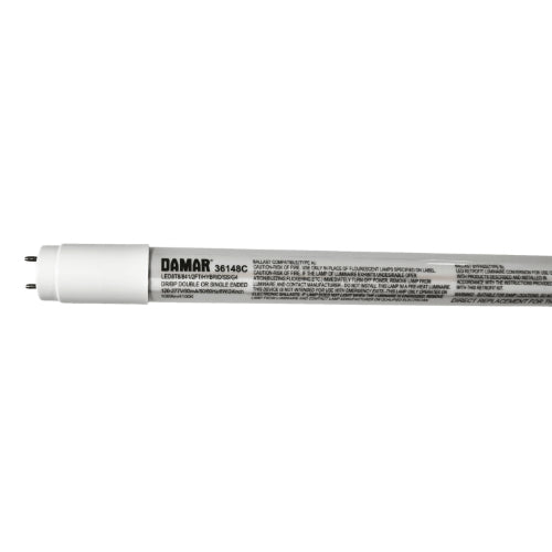 Damar 36148C LED8T8/841/2FT/HYBRID/SS/G4 8 Watt 2ft T8 LED Tube 4100K Type A+B Hybrid 120-277V