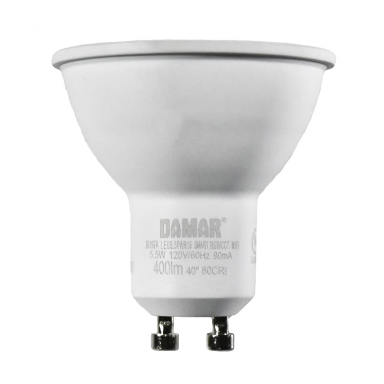 Damar 36197A LED5.5PAR16/SMART-RGB/CCT 5.5W PAR16 LED RGB/2700K-6500K Dimmable with Tuya App GU10 120V