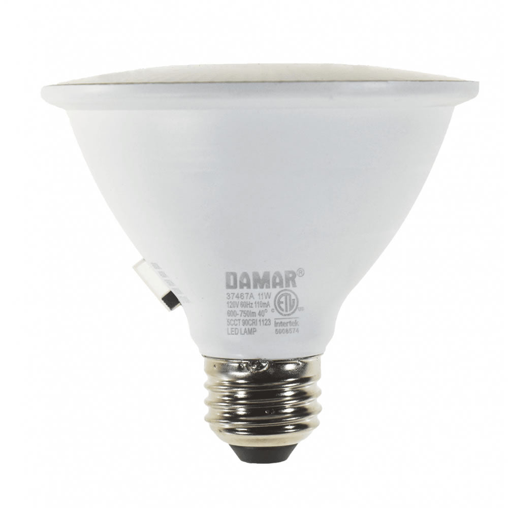 Damar 37467A LED11PAR30/SN/5CCT/DIM 11W PAR30 Short Neck LED Flood 40° 27K/30K/35K/40K/50K Dimmable E26 120V