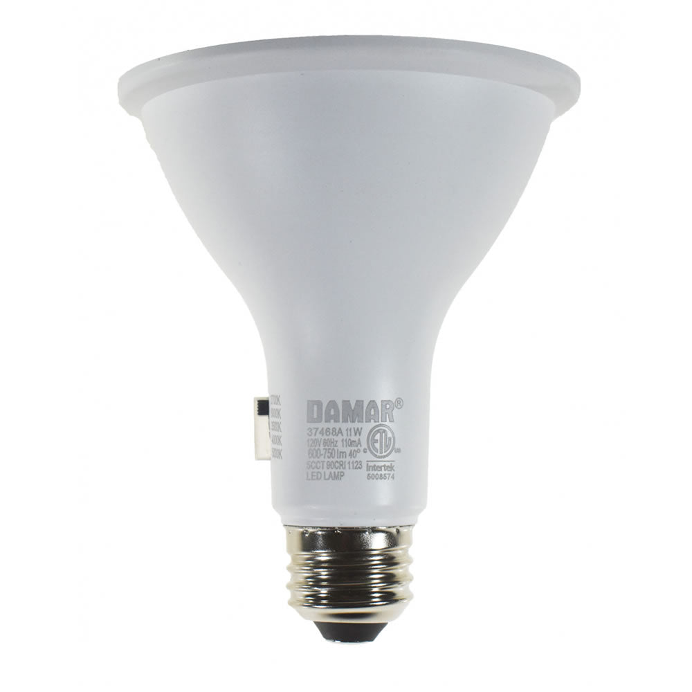 Damar 37468A LED11PAR30/LN/5CCT/DIM 11W PAR30 Long Neck LED Flood 27K/30K/35K/40K/50K Dimmable E26 120V