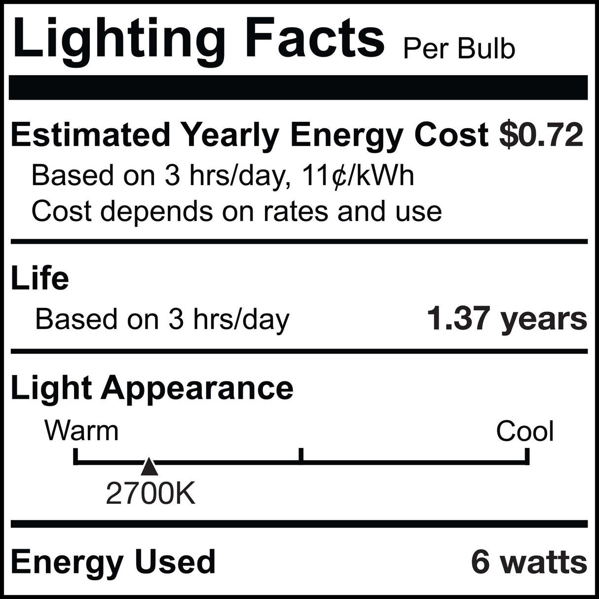 Bulbrite 861968 6W Incandescent S6 Light Bulb 2700K Dimmable E12 120V 25PK