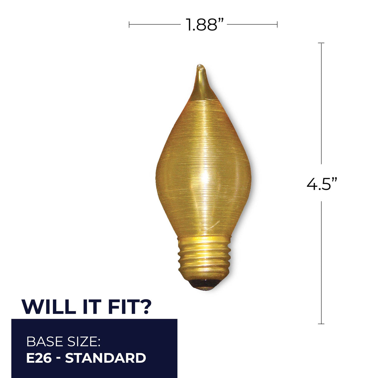 Bulbrite 861980 40W Incandescent C15 Light Bulb Amber Dimmable E26 130V 25PK