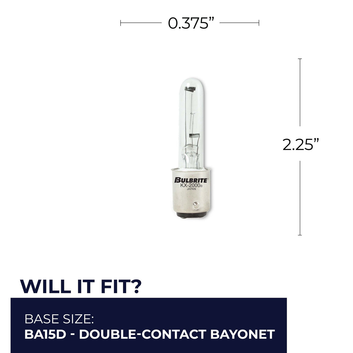 Bulbrite 861346 Bulbrite 861346 Double-Contact Bayonet Base (BA15D) Light Bulb, 40 Watt, Clear, 2-Pack