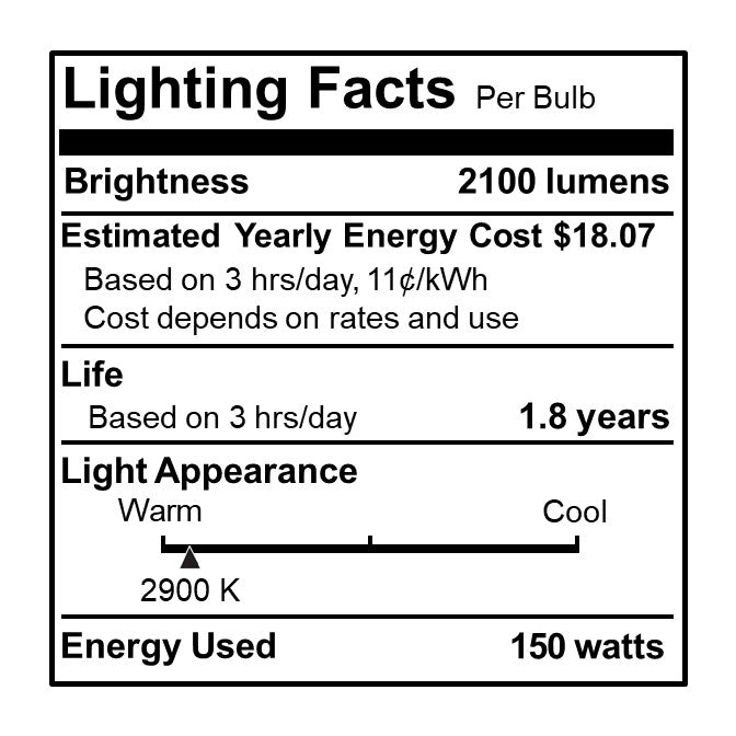 Bulbrite 861996 150W Halogen T8 Light Bulb 2900K Dimmable E26 2100 Lumens 120V 5PK
