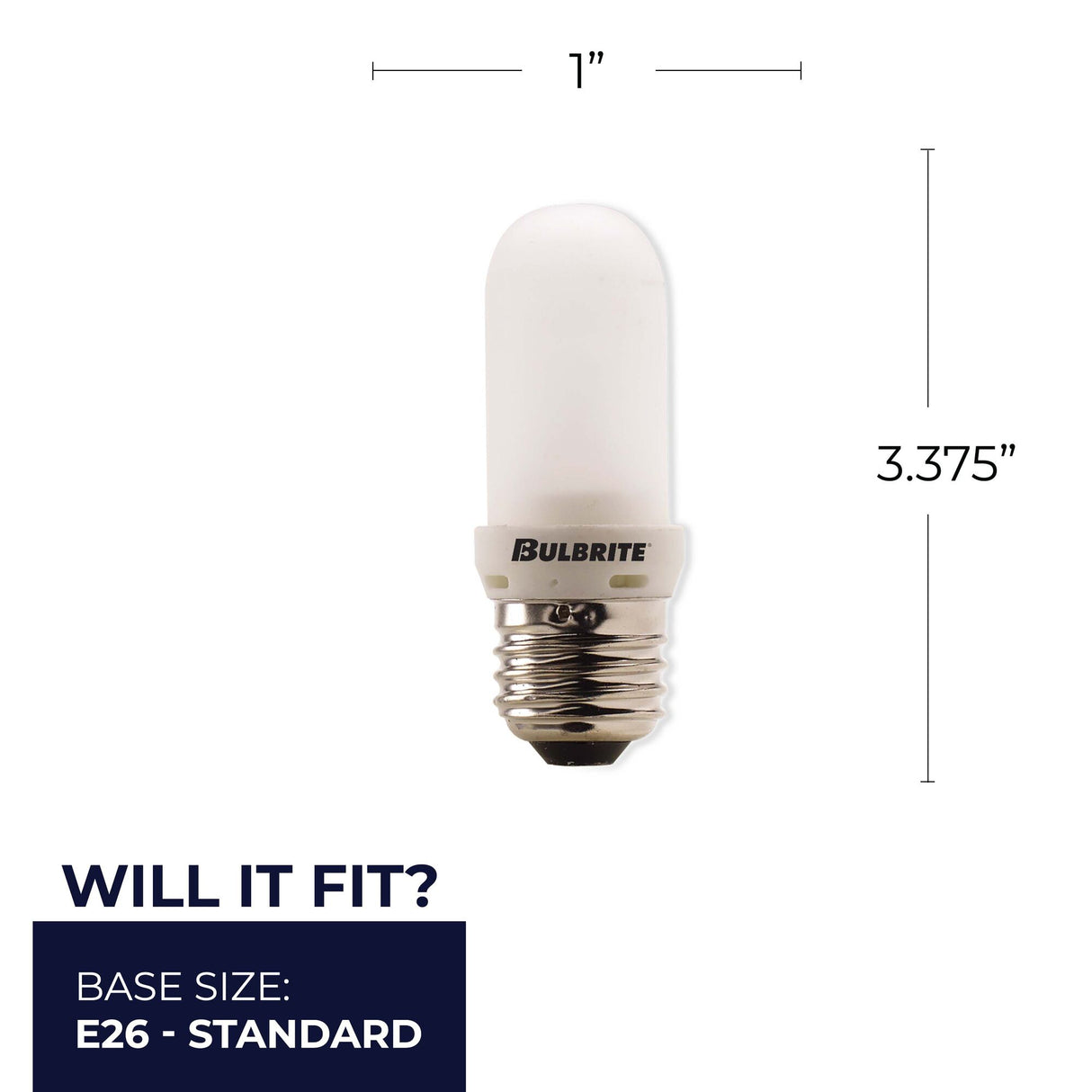 Bulbrite 861996 150W Halogen T8 Light Bulb 2900K Dimmable E26 2100 Lumens 120V 5PK