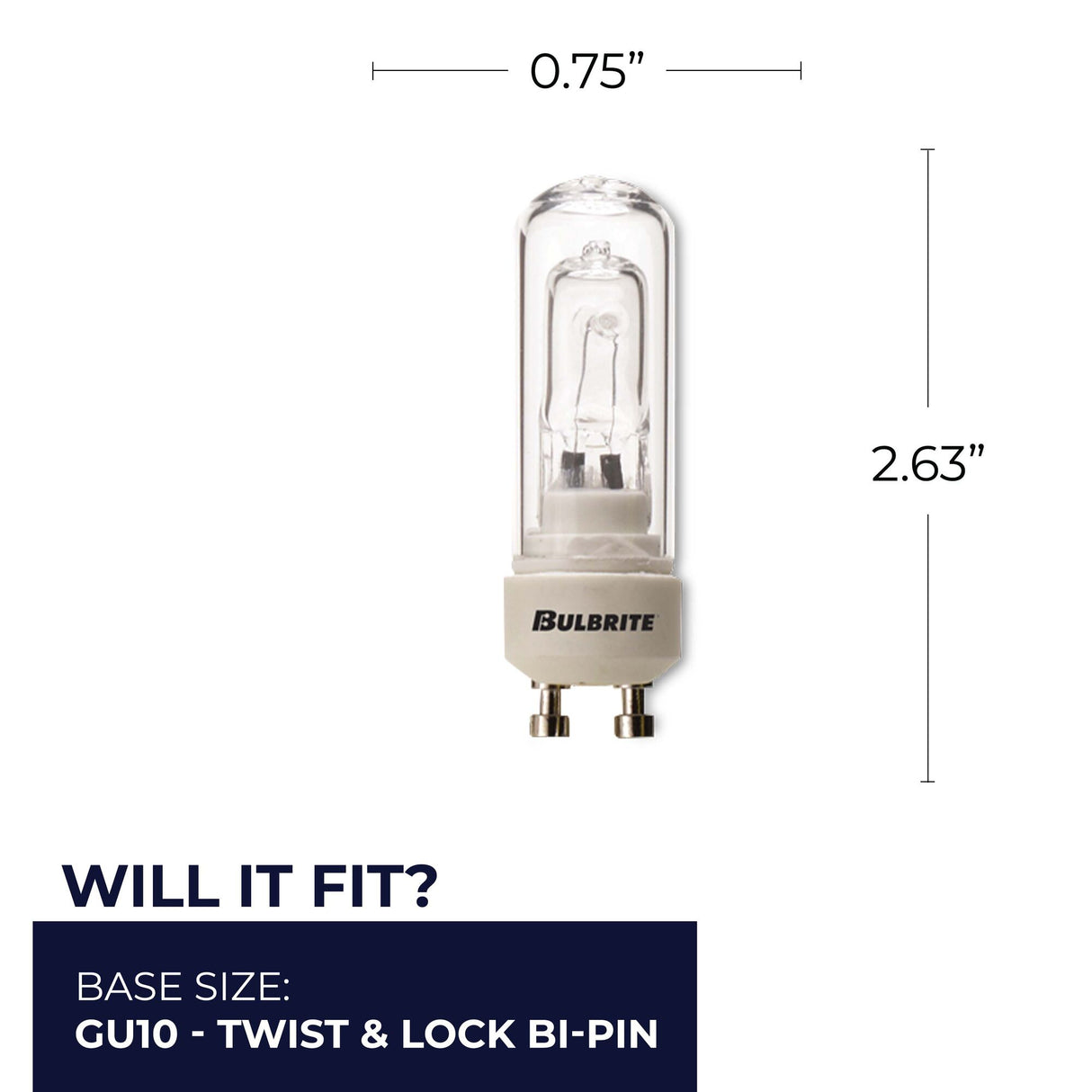 Bulbrite 860642 Bulbrite Pack of (5) 35 Watt Dimmable Clear Double Envelope DJD Twist & Lock Bi-Pin (GU10) Halogen Bulb